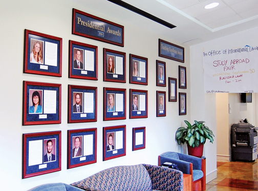 The Presidential Award winners are displayed in Ragsdale.
