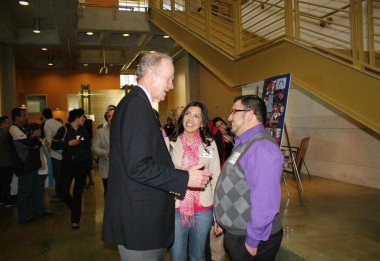 President+George+Martin+greeted+alumni+at+the+programs+40th+anniversary+celebration.%0A