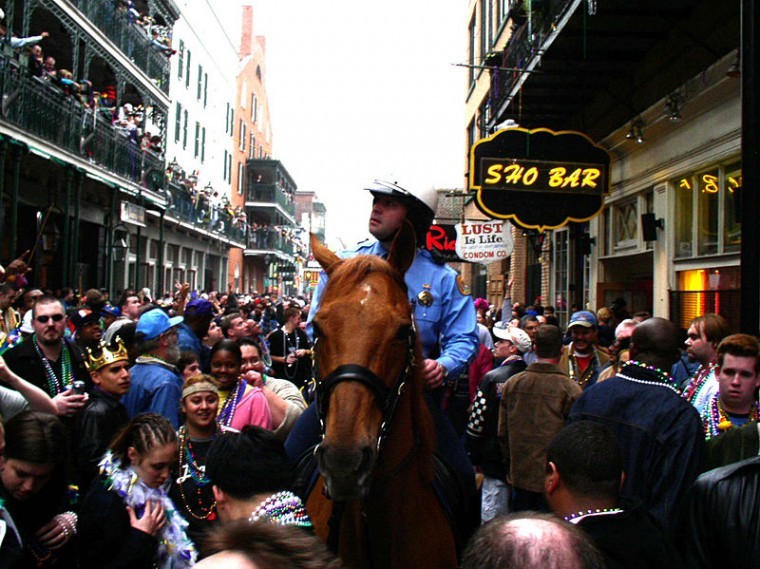 Bourbon Street is in the French Quater in New Orleans, La.