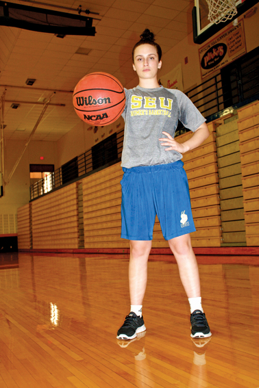 Freshman Peri Erwin brings Australian flair to the hilltop.
