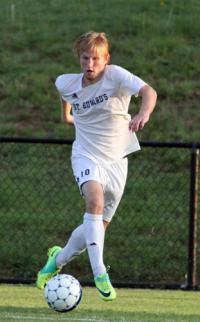 Junior soccer player ANderson McDaniel plays forward.
