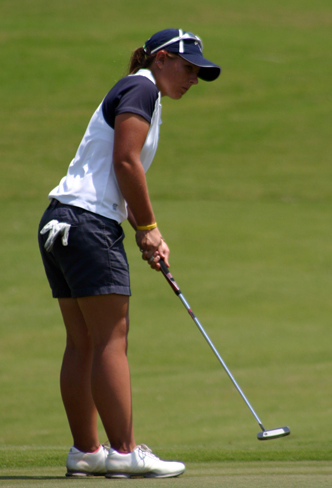  
Junior Ryanne Haddow takes a swing.
