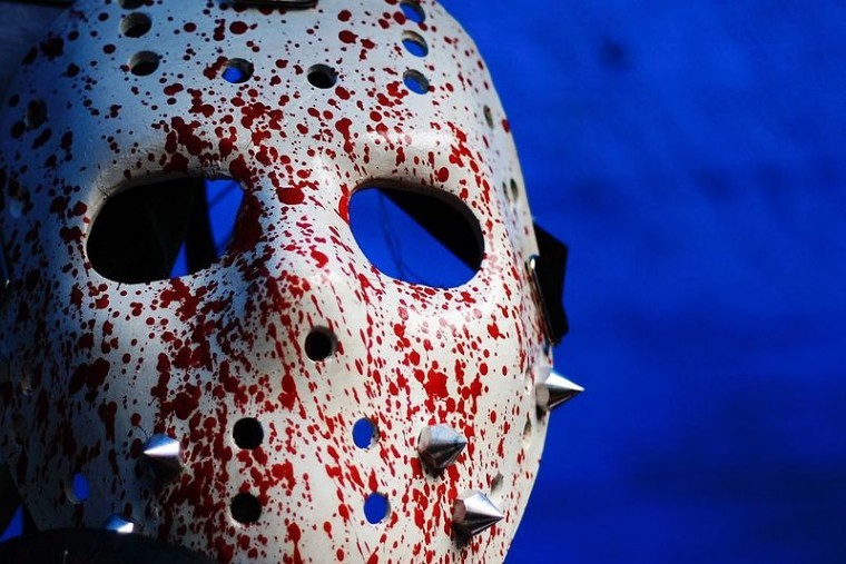 Friday+the+13th%C2%A0villain+Jason+Voorhees+wears+a+mask.%0A