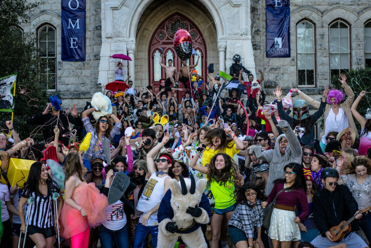 Over two hundred students showed up for the dance video
