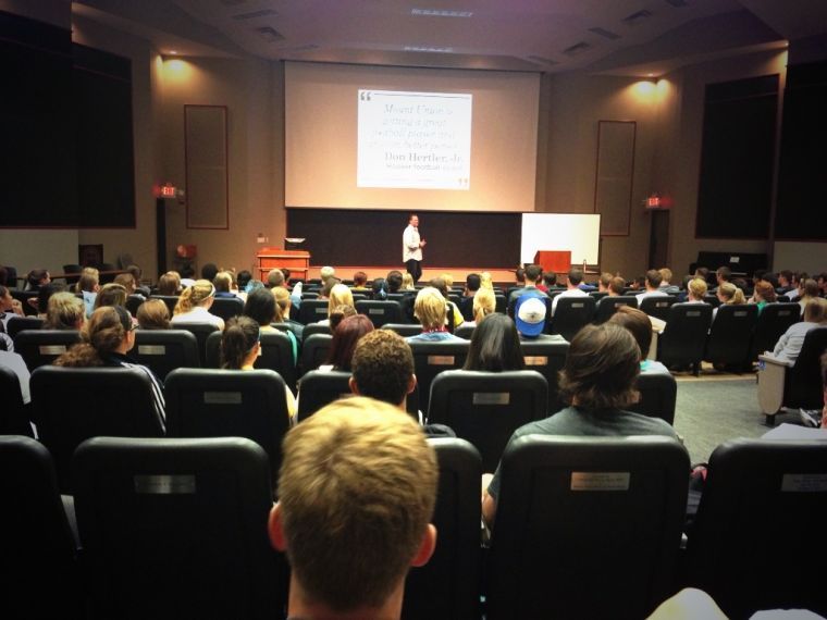 Activist Aaron Cooksey came to campus to talk about the dangers of drunk driving.