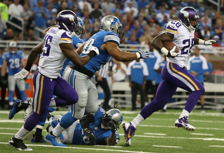 Vikings star Adrian Peterson is a popular fantasy RB pick.
