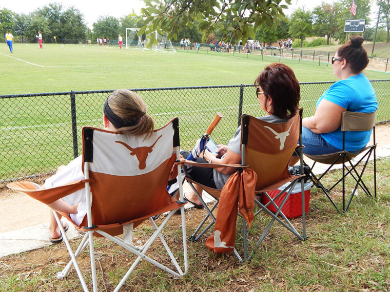 Longhorn fans sport their pride.