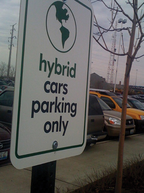 Hybrid vehicles dont use as much gas or emit as much toxic fumes as standard vehicles. 