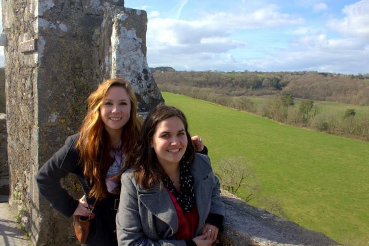 St. Edward's student, Chrissie Smith, and I at the top of Blarney Castle.