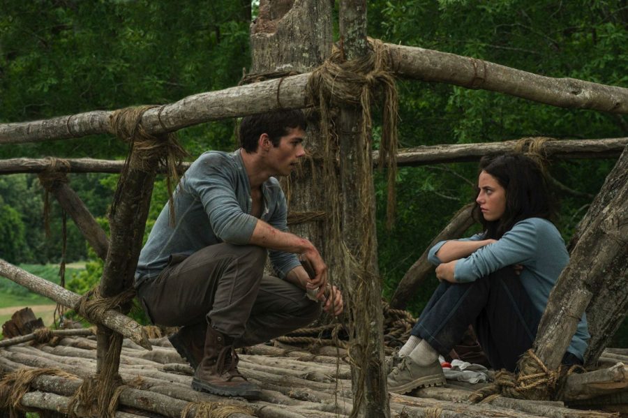 Dylan OBrien and Kaya Scodelario star as Thomas and Teresa in The Maze Runner. 