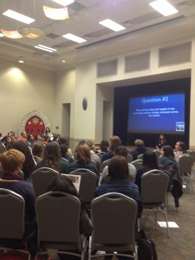 The SGA-sponsored town hall took place in Mabee A.