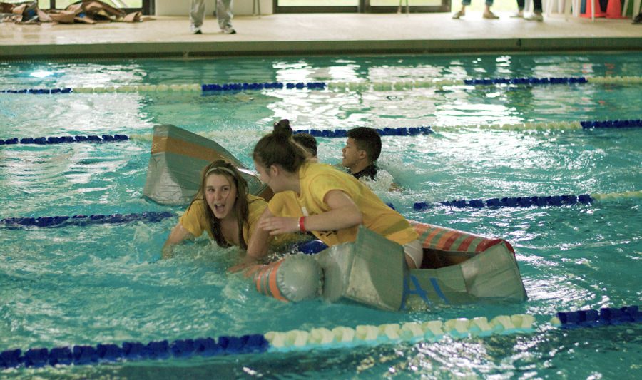 The much-anticipated Topper Cup Homecoming competition kicked off on Sunday with the cardboard boat regatta