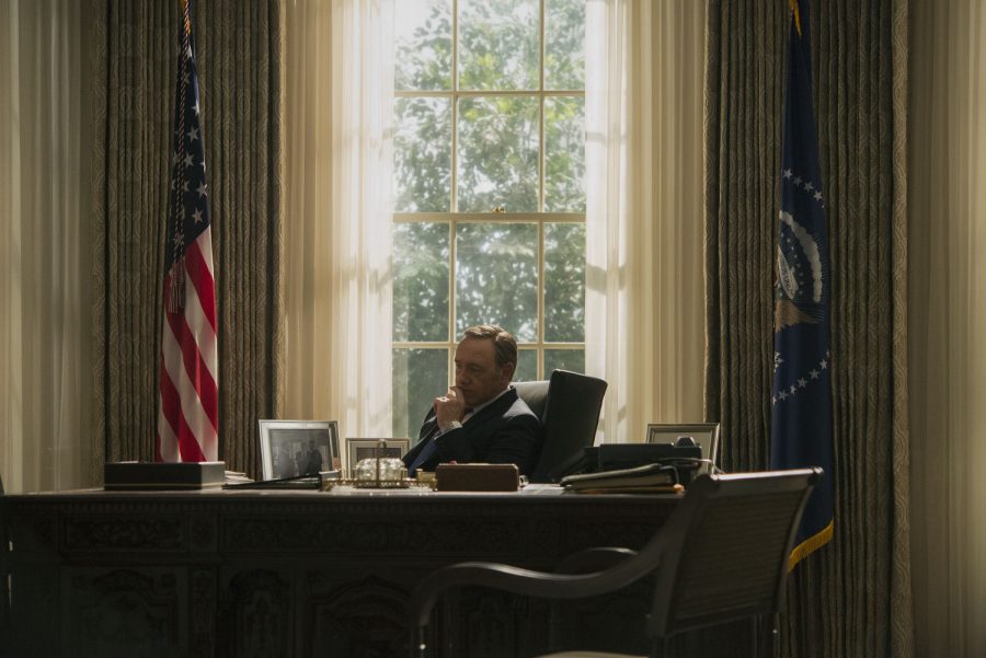 Kevin+Spacey+stars+as+President+Frank+Underwood+on+Netflixs+House+of+Cards.