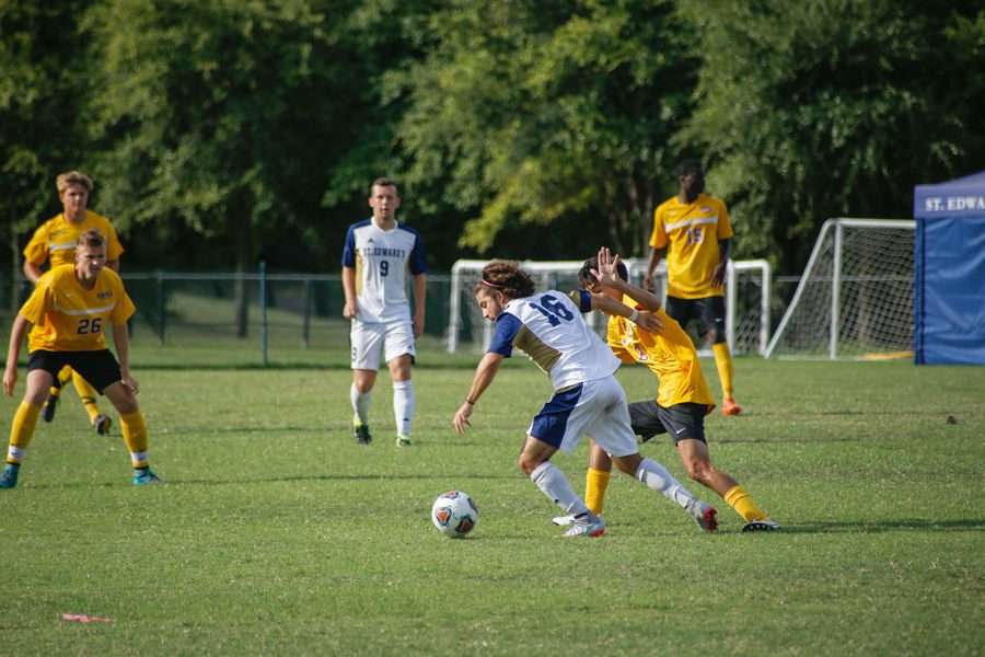 This is the fourth consecutive Heartland Conference St. Edward's men's soccer team has won.