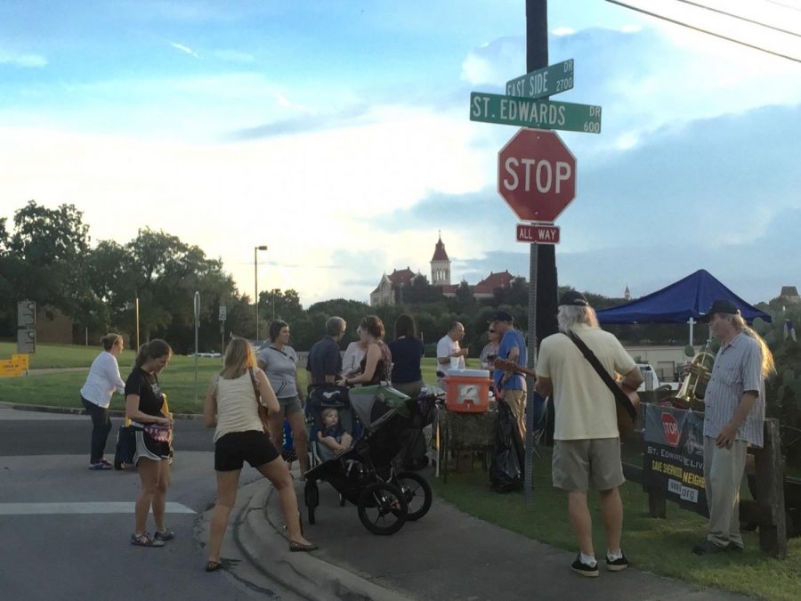 Sherwood Oaks residents staged protests Friday because of a new operations building being built, which will lead to more truck traffic.