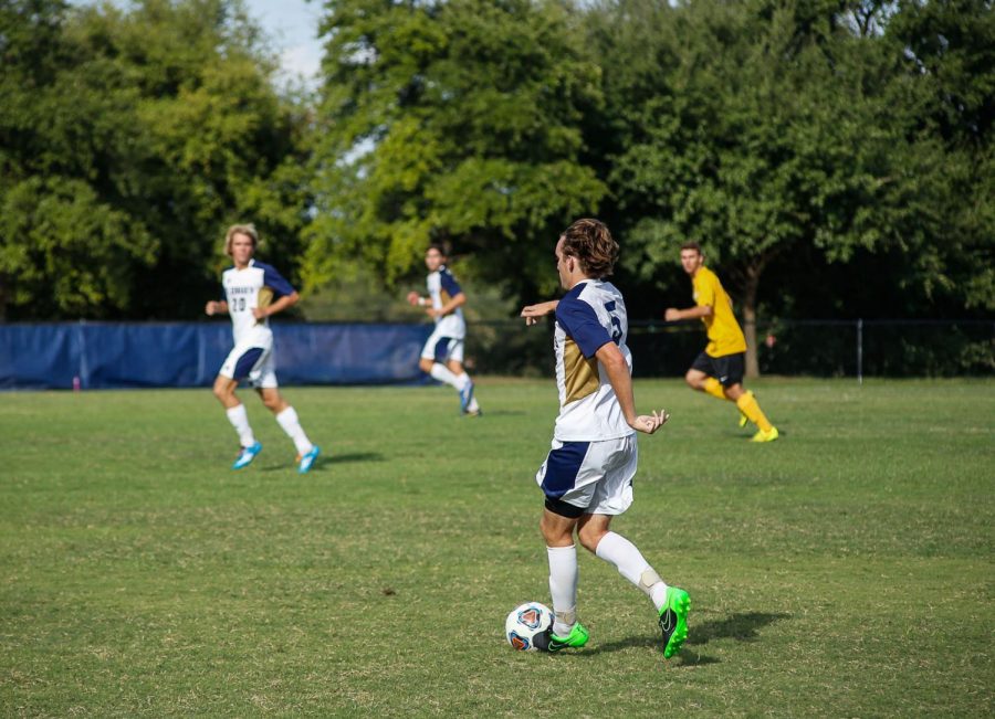 The St. Edward's University men's soccer team is 8-0 to start the season.