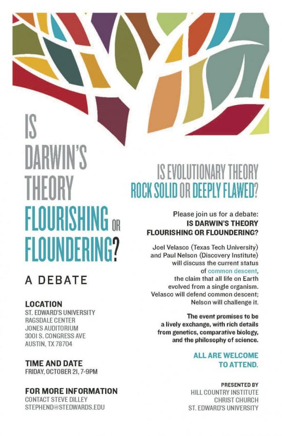 Some+science+professors+voiced+objections+to+the+use+of+words+in+a+flyer+promoting+a+debate+over+evolution+on+Friday.