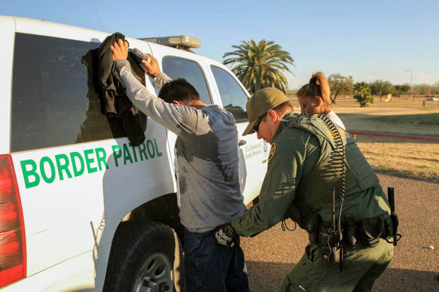 Though there is no concrete wall in place, there are still fences and numerous border patrol agents blocking the border.