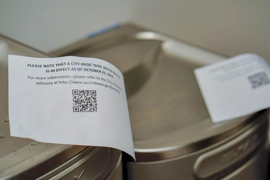Water fountains at St. Edwards have been marked with warning labels following the boil alert.