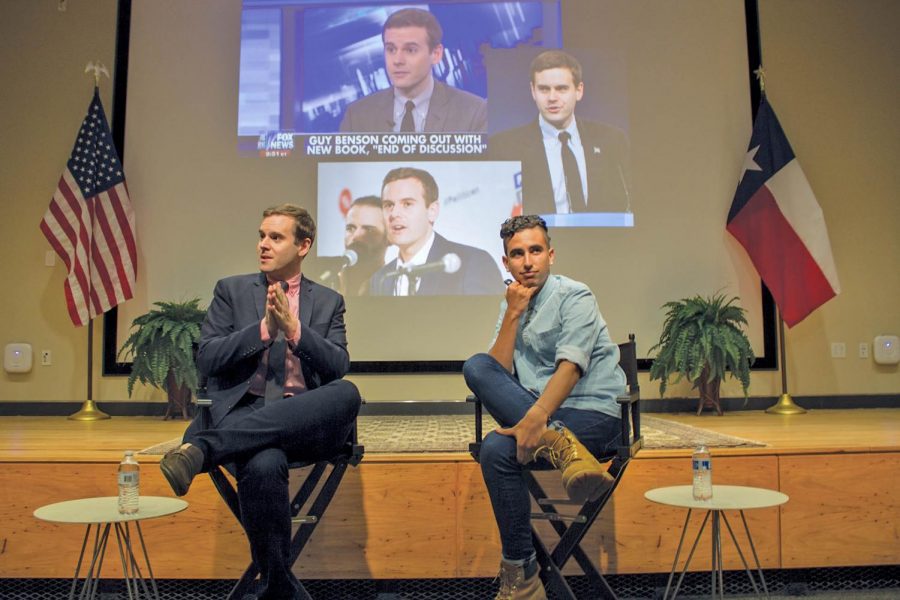 Benson and Marron broached several topics during their discussion, ranging from the value of debate to issues of identity.