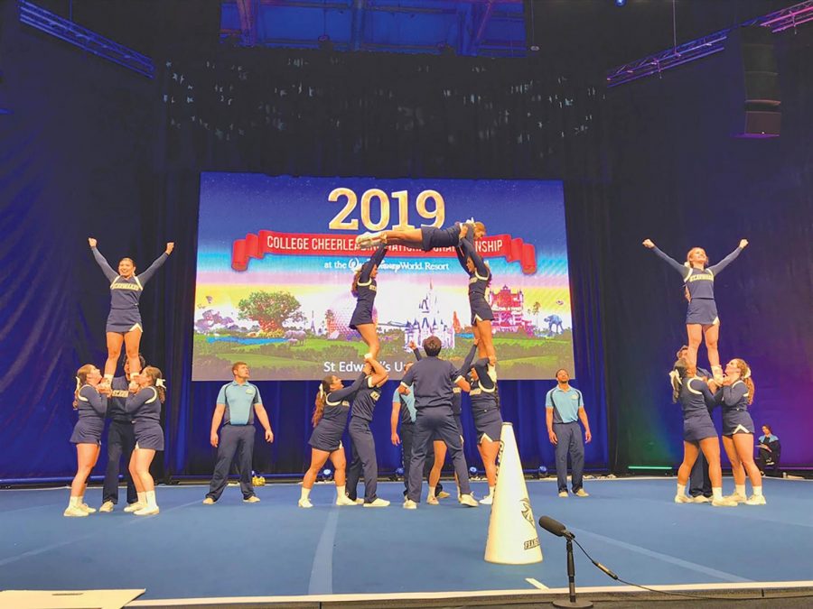 The SEU cheer squad during their National’s performance.