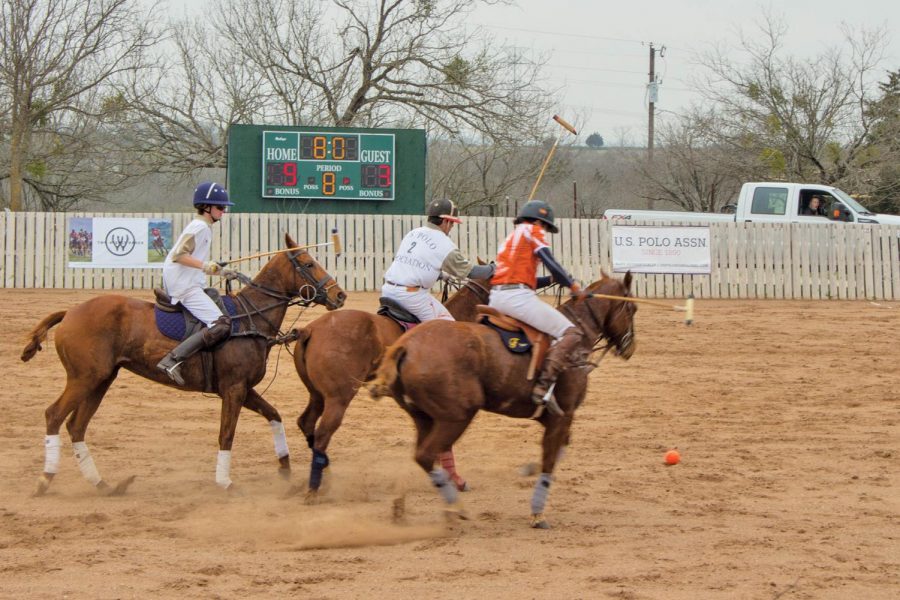 Williams Polo versus Texas Military square off in the third checker of the match.