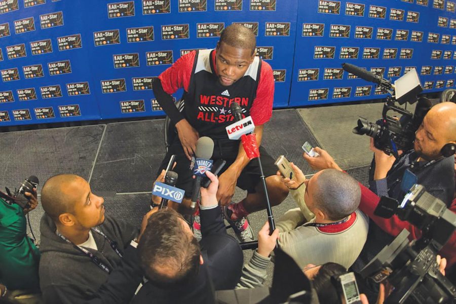 Kevin Durant has developed a reputation for being "sensitive" towards the media. 