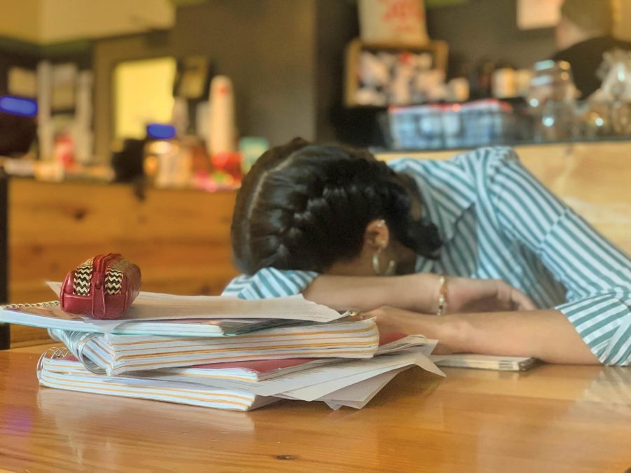 Students struggle to juggle coursework, jobs, internships, and involvement in student organizations. Stress levels increase as the semester comes to a close.