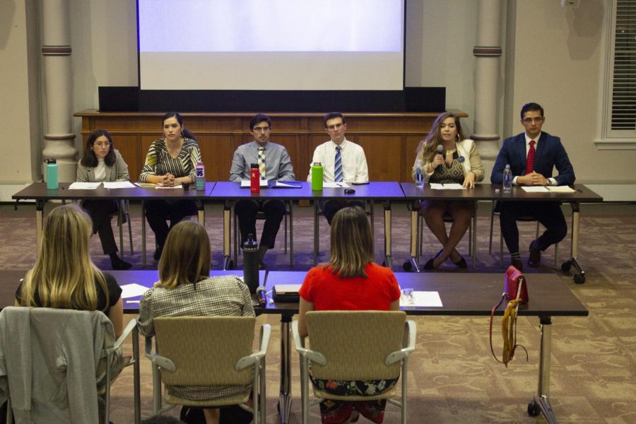 2019 SGA candidates debated to introduce their platforms. Voting begins April 8.