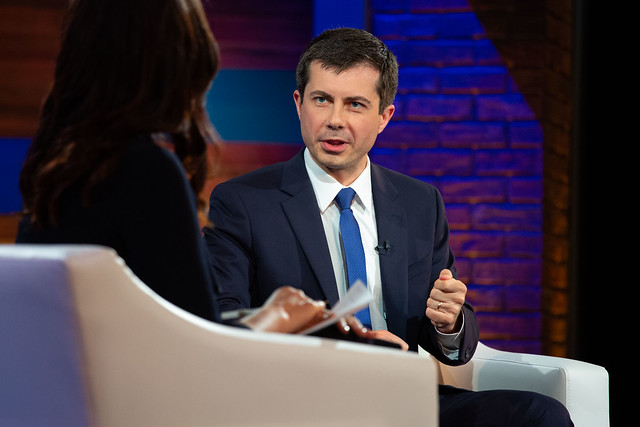 Mayor Pete Buttigieg speaks at the Black Economic Alliance Presidential Candidate Forum in June 2019. The South Bend mayor is the only openly LGBTQ candidate for the 2020 race for president of the United States.