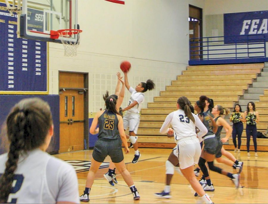 Senior guard Fairen Sutton goes up for a contested layup against Colorado Christian en route to their 72-44 victory. Sutton has been a crucial part of the team’s offense as her speed and playmaking has facilitated recent success. The Hilltoppers will hope to carry on their early season success against Huston-Tillotson.