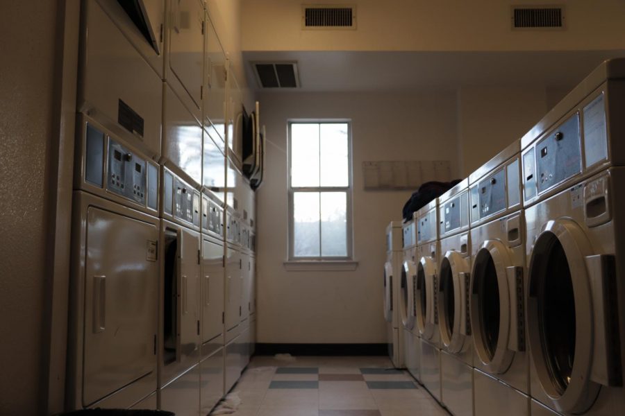 The on-campus apartments have two separate laundry rooms on either end of the apartments. This the Community Building 1 laundry room, where Davidson entered through a window and stole clothes, primarily women's underwear.
