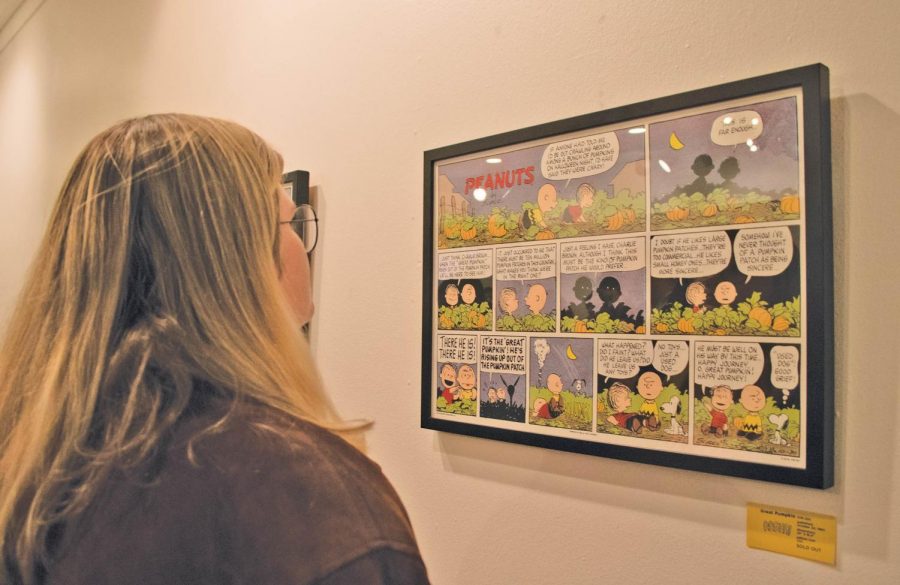 Visitors to the Mondo Gallery walk around snippets of the famous ‘Peanuts’ comic strips reminiscing of the joy and happiness that the loveable characters have brough over the past 70 years. The Gallery’s next exhibit will be pixar themed and run Dec. 6 - 8.  