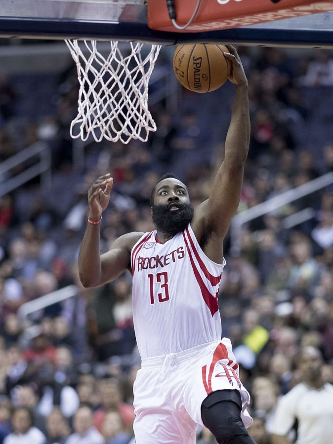 Prior the the season's cancellation, Rockets star guard James Harden led the league in scoring with 34.4 points per game. 