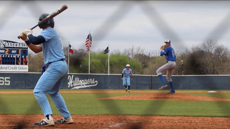 Red-shirt senior Dylan Mackin during an at-bat against St. Marys. The outfielder is currently batting .212.