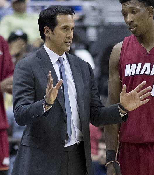 Erik Spoelstra began with the team in 1995 as a video coordinator. Spoelstra has coached NBA greats such as LeBron James, Dwayne Wade, and Jimmy Butler. 