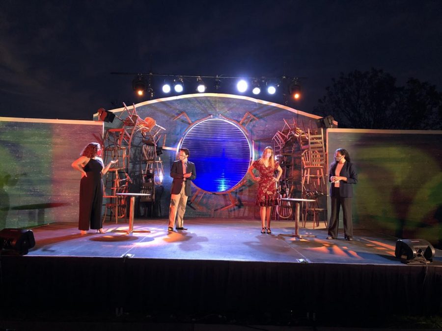 All performances were socially distant and would take place after the sun went down, allowing for lights and specials to be seen on both the actors and the set. 