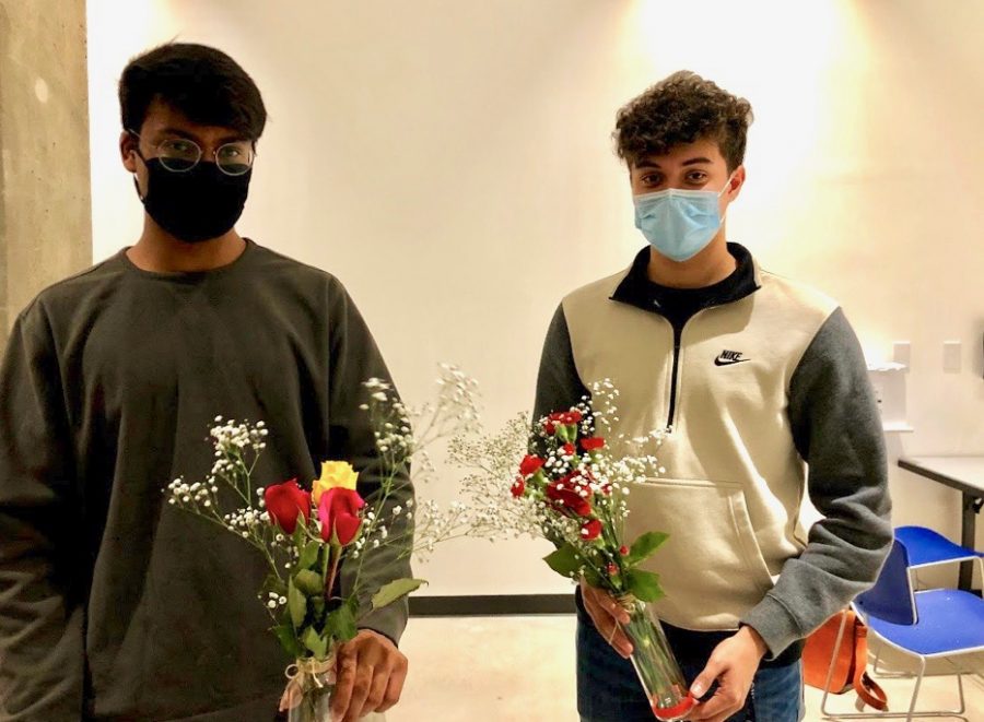 Students gathered socially distanced-style in the Multipurpose Room on campus to receive flowers to arrange in a vase of their choosing. Continuing in-person campus events in safe ways helps students to still be able to socialize.