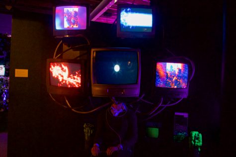 The Museum of Future Present is made up of 17 different installations. This installation is titled “Track 8: TV Eye of the Beholder - Strangeloop. It is produced by Eye Contakt and Strangeloop.