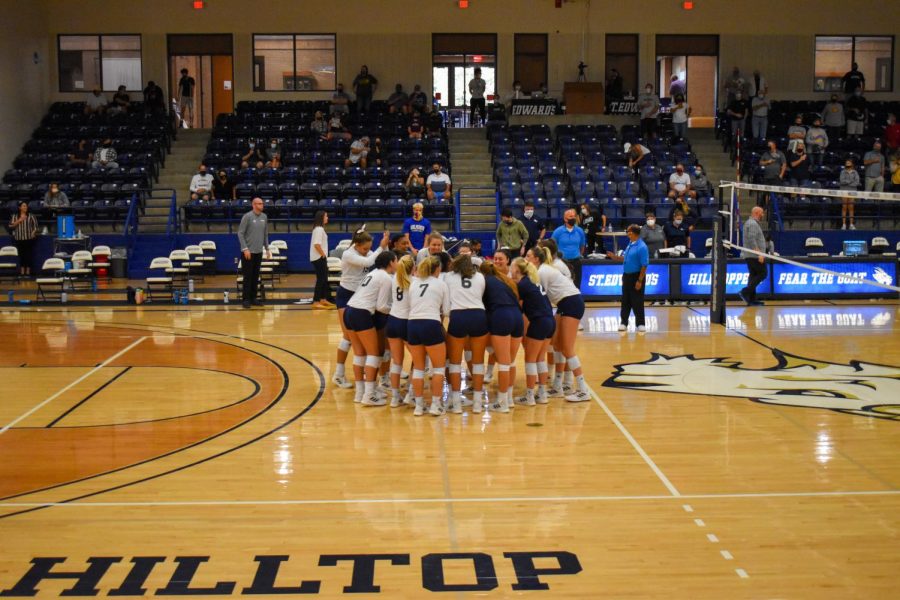 St. Edwards womens volleyball team prepares for their home opener against Texas A&M Commerce. 