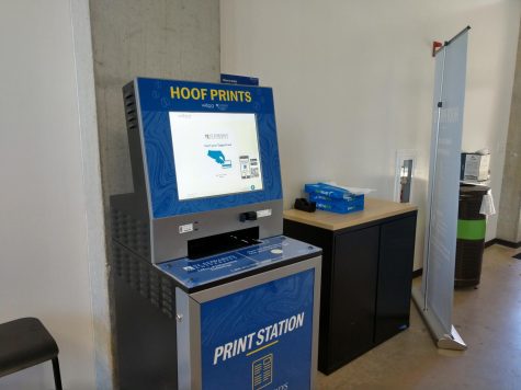 One of the new Hoof Print stations located in Johnson Hall. There will be several other stations located throughout campus students can easily access.