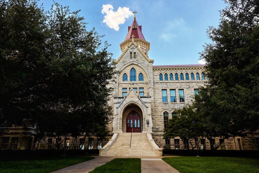 The front steps of Main Building at St. Edwards University. We are making a priority to gain recognition, distinction and promote our hilltop talent to enhance the institutional reputation and credibility, university president Montse Fuentes said.