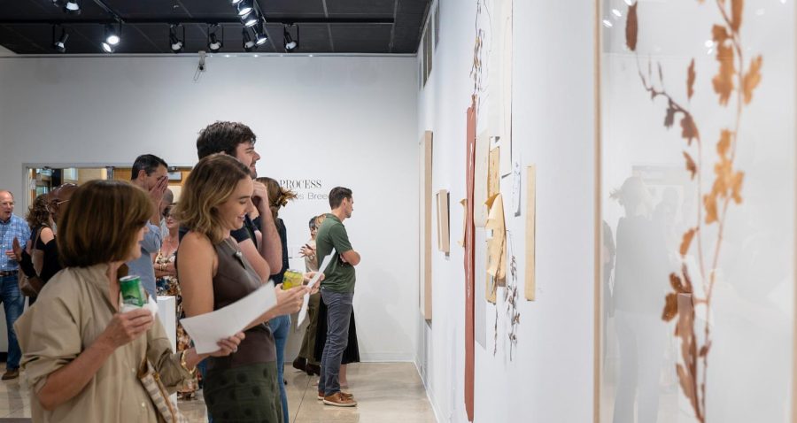 Reception for alum Mia Breedlove's  opening night invites a full house to ponder all that is "In Process."