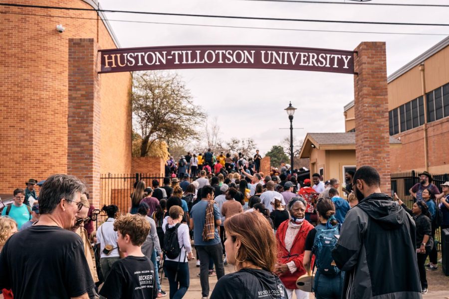 The front entrance of Huston-Tillotson University.