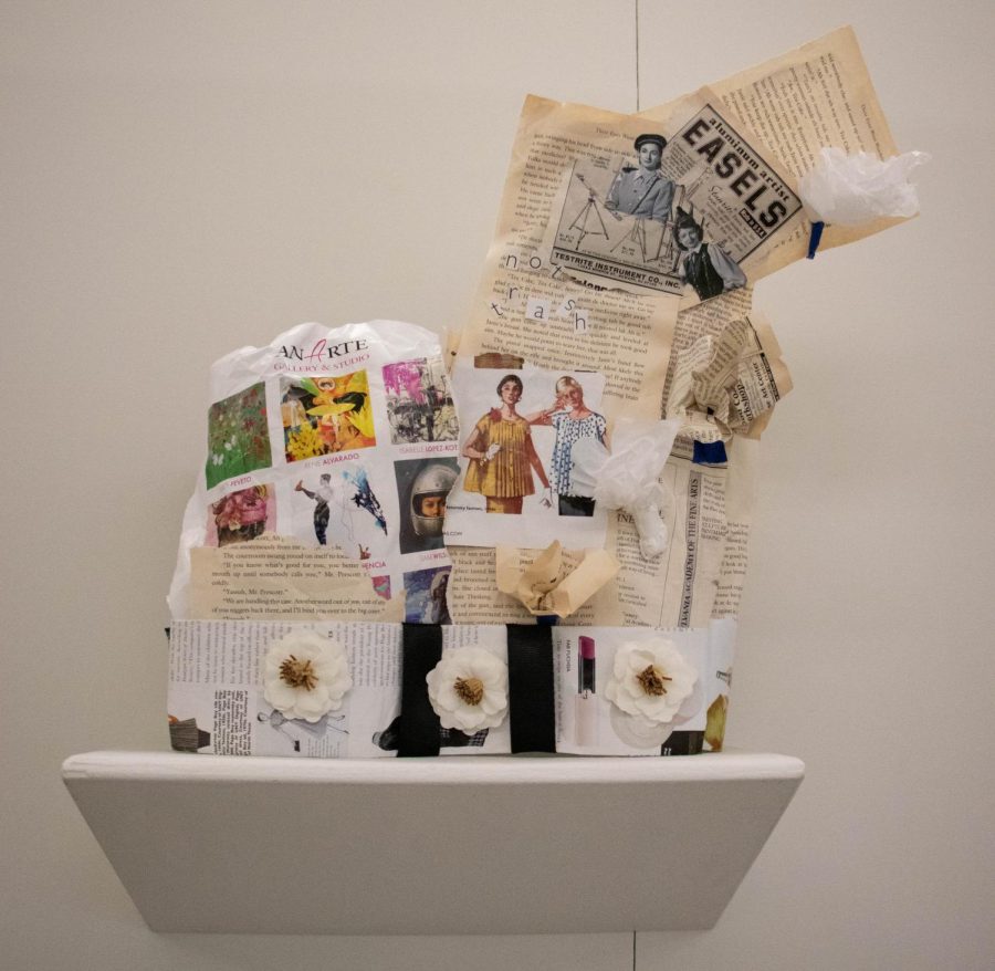 This is one of the many creative projects made out of objects such as newspaper and article clippings found by Ruby Bello. 