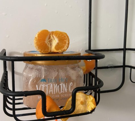 Eating an orange in the shower not only has a comforting, primal sense, but it also invites a citrus aroma that is healthy and calming.