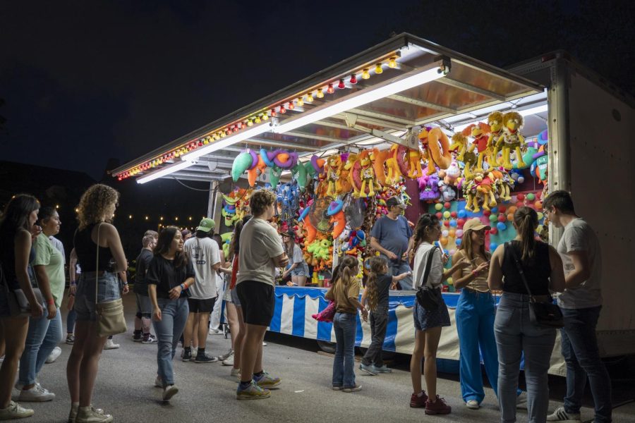 One of many fun games that drew longer lines was this balloon dart game. Not as easy as it sounds, many people waited in long lines to take a shot at the small balloons on the wall, quickly getting right back in line to try again.