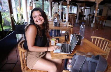 Martinez working on a project in Antigua, Guatemala while a part of Solution Journalism Without Borders last summer.