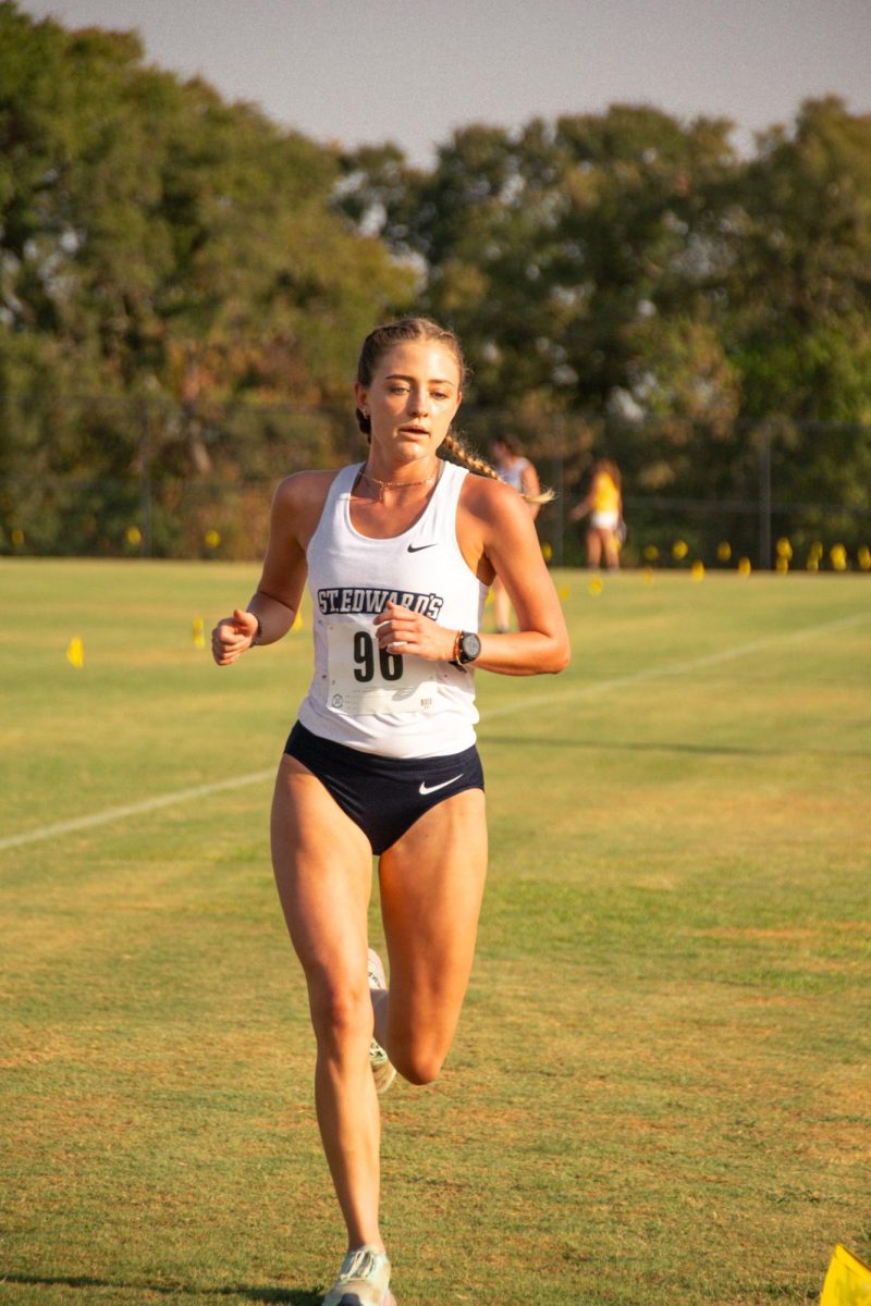 Sophomore Jenna Saunders runs for SEU in the cross country season opener.