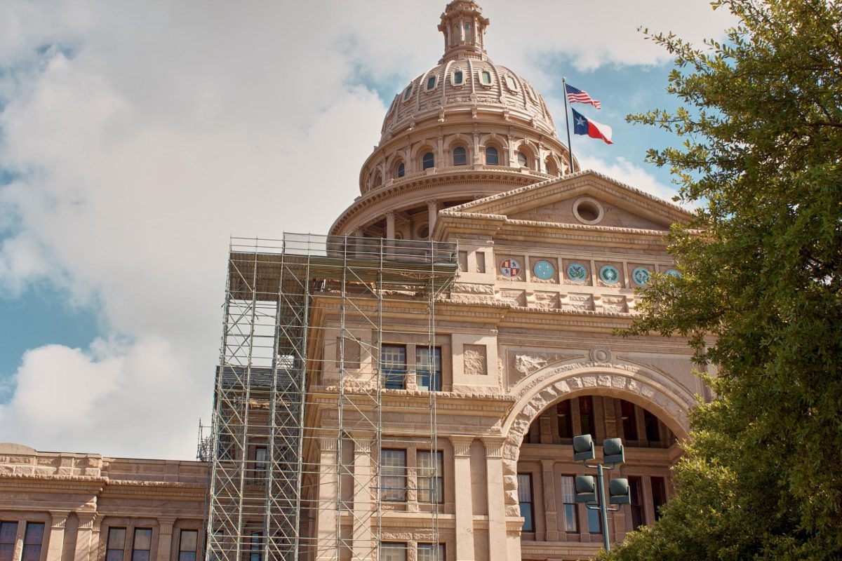 Texas+Capitol+building%2C+where+the+Sept.+16+proceedings+were+held%2C+undergoing+rehabilitation+work.+The+State+Capitol+is+in+a+turbulent+state+both+inside+and+out.